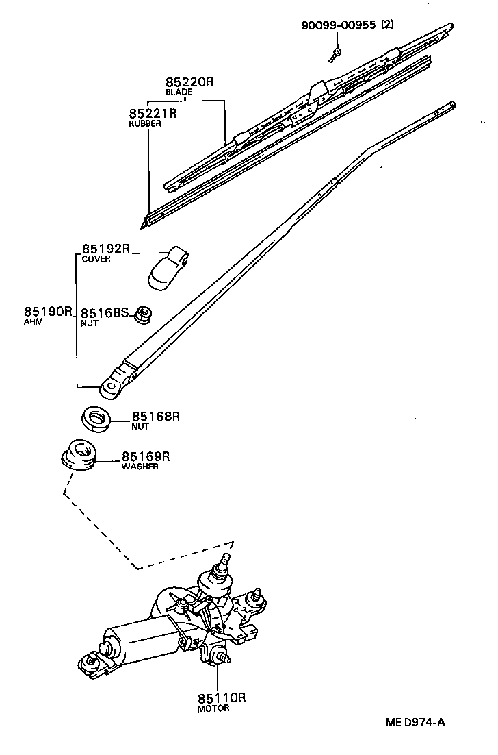 85110-20160 MOTOR ASSY, REAR WIPER product image