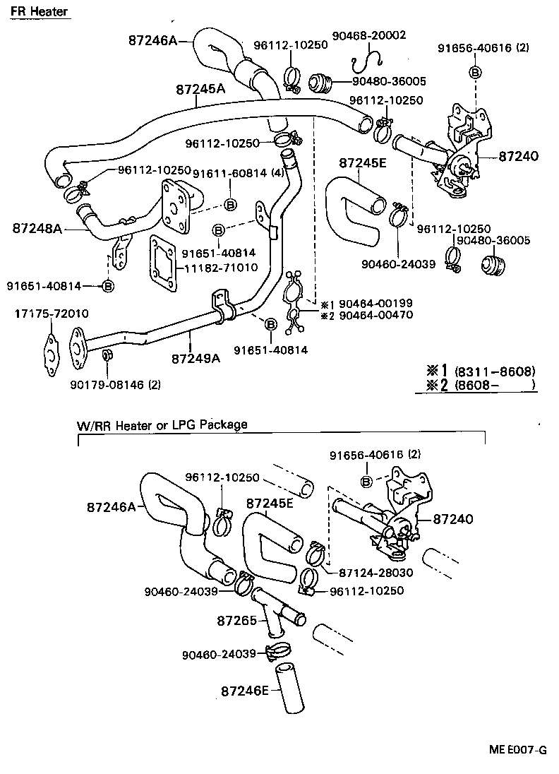 87245-89171 HOSE, REAR HEATER WATER OUTLET, E (TO ENGINE) product image