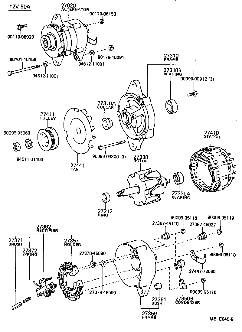 27310-72030 FRAME ASSY, DRIVE END, ALTERNATOR product image