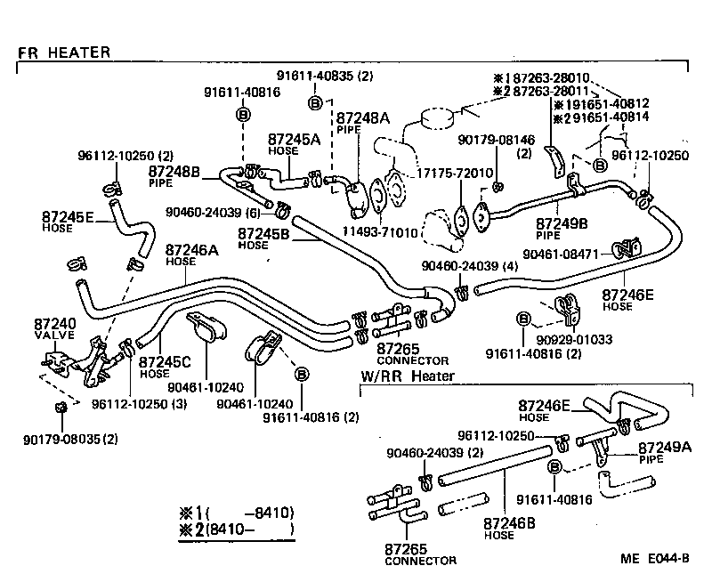 99556-20060 HOSE, REAR HEATER WATER OUTLET, A (FROM HEATER UNIT) product image
