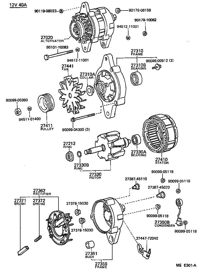 27310-72030 FRAME ASSY, DRIVE END, ALTERNATOR product image