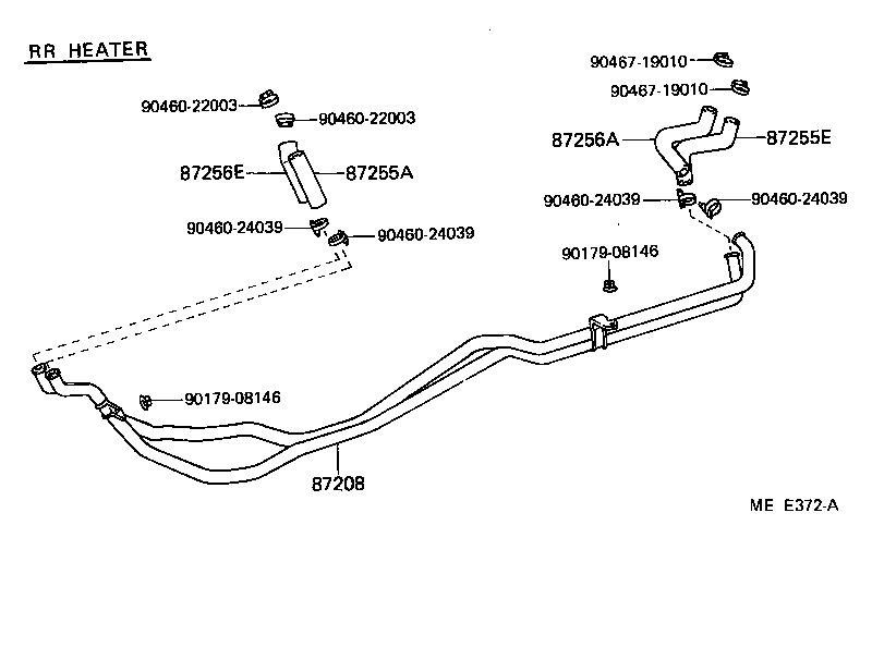 87245-89186 HOSE, REAR HEATER WATER OUTLET, E (TO ENGINE) product image