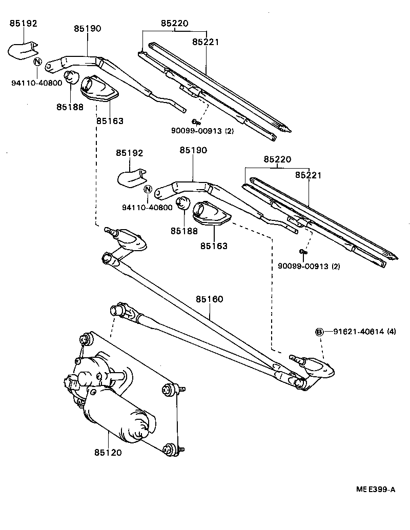 85160-87606 LINK ASSY, WINDSHIELD WIPER product image