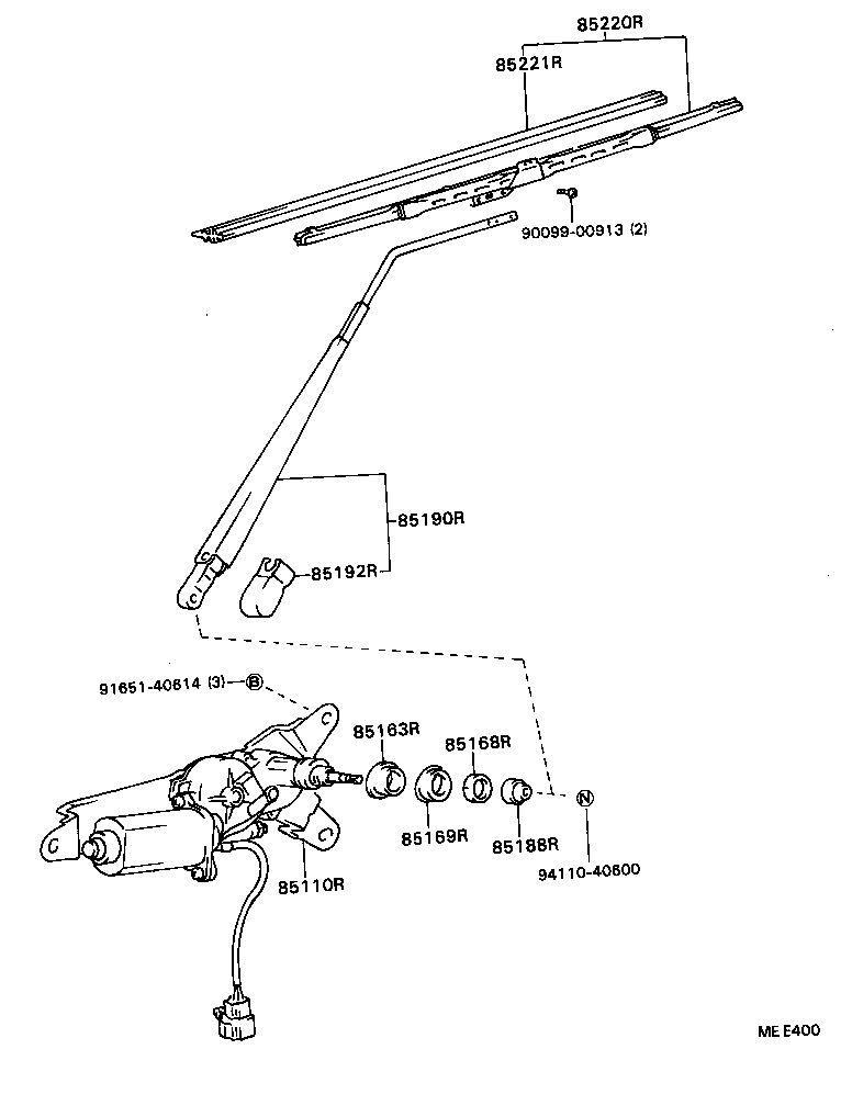 85110-87607 MOTOR ASSY, REAR WIPER product image