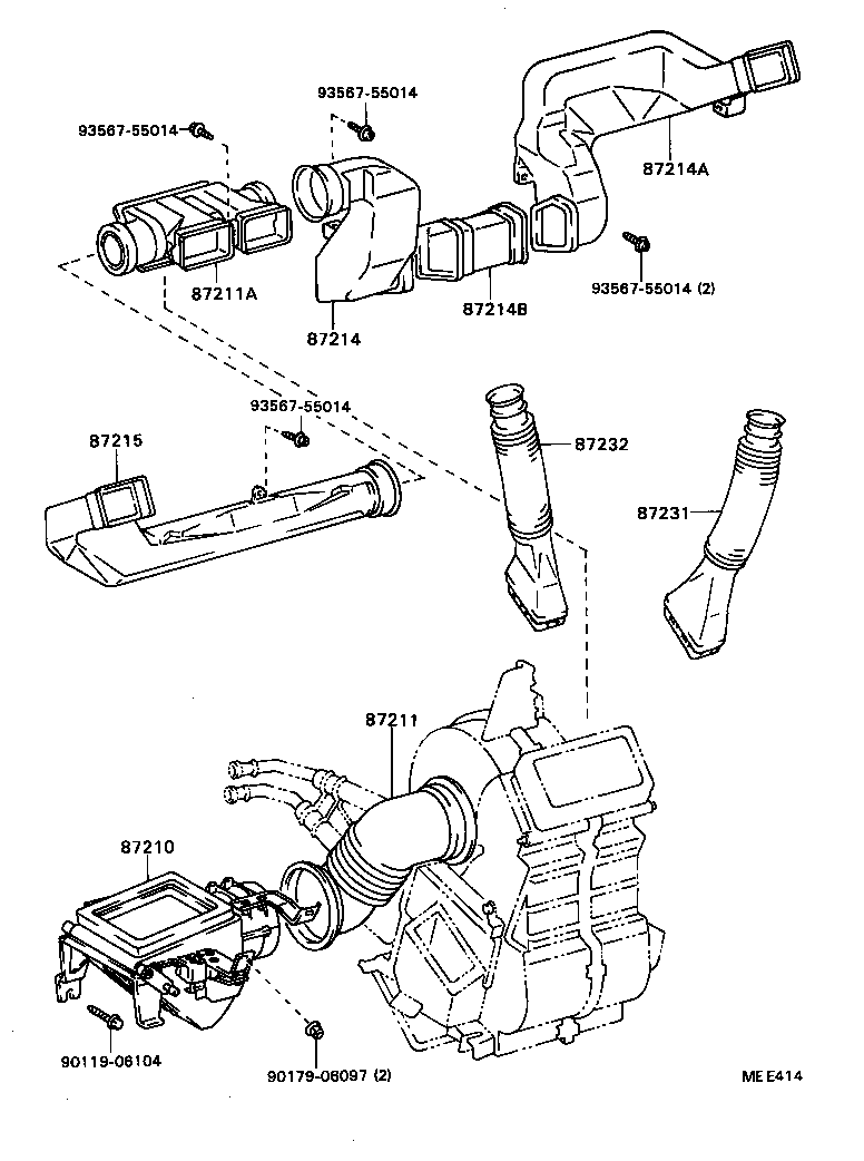 55087-87601 DUCT, AIR, SIDE NO.1 LH product image