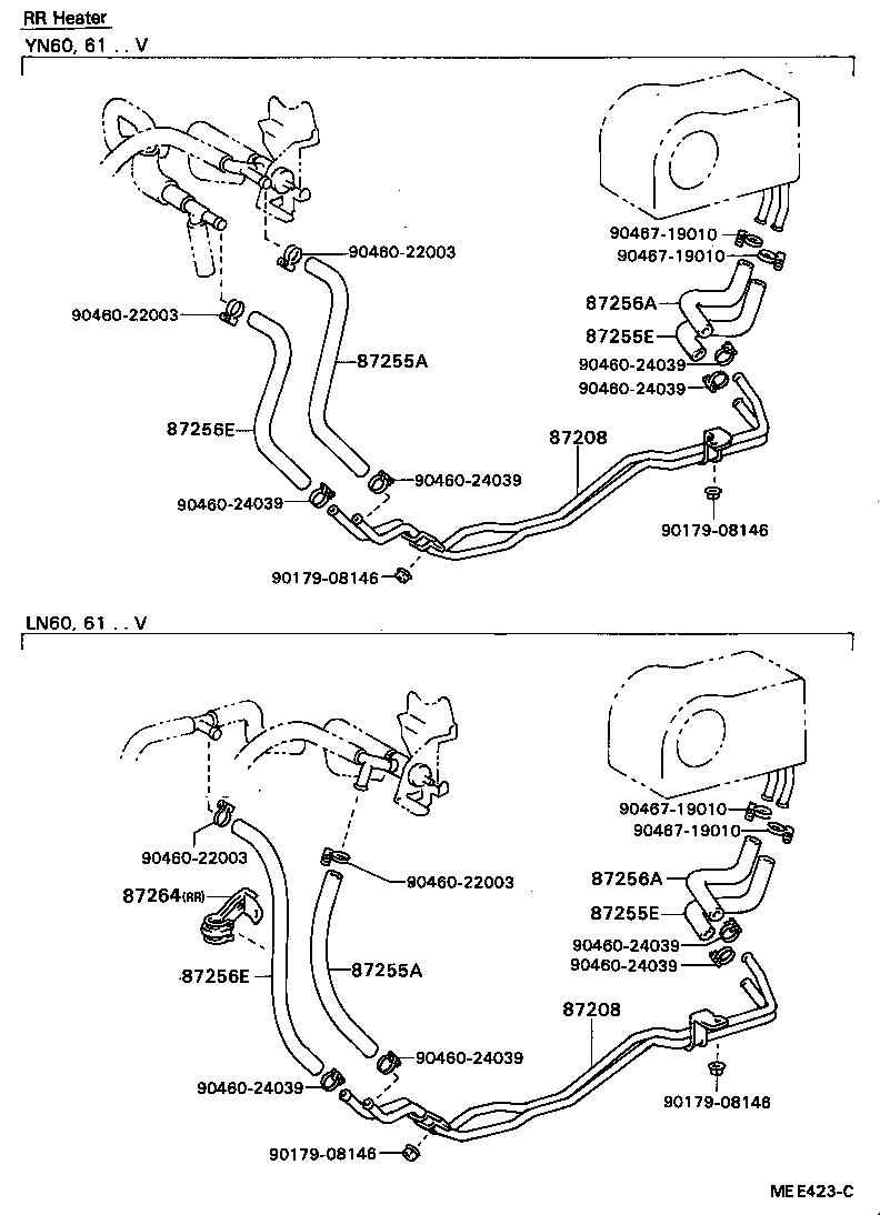 87245-89171 HOSE, REAR HEATER WATER OUTLET, E (TO ENGINE) product image