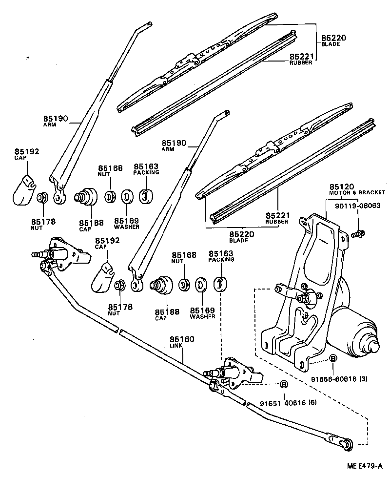 85160-90B01 LINK ASSY, WINDSHIELD WIPER product image