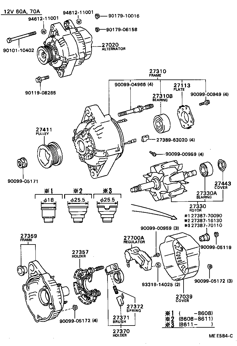 27020-72010 ALTERNATOR ASSY product image