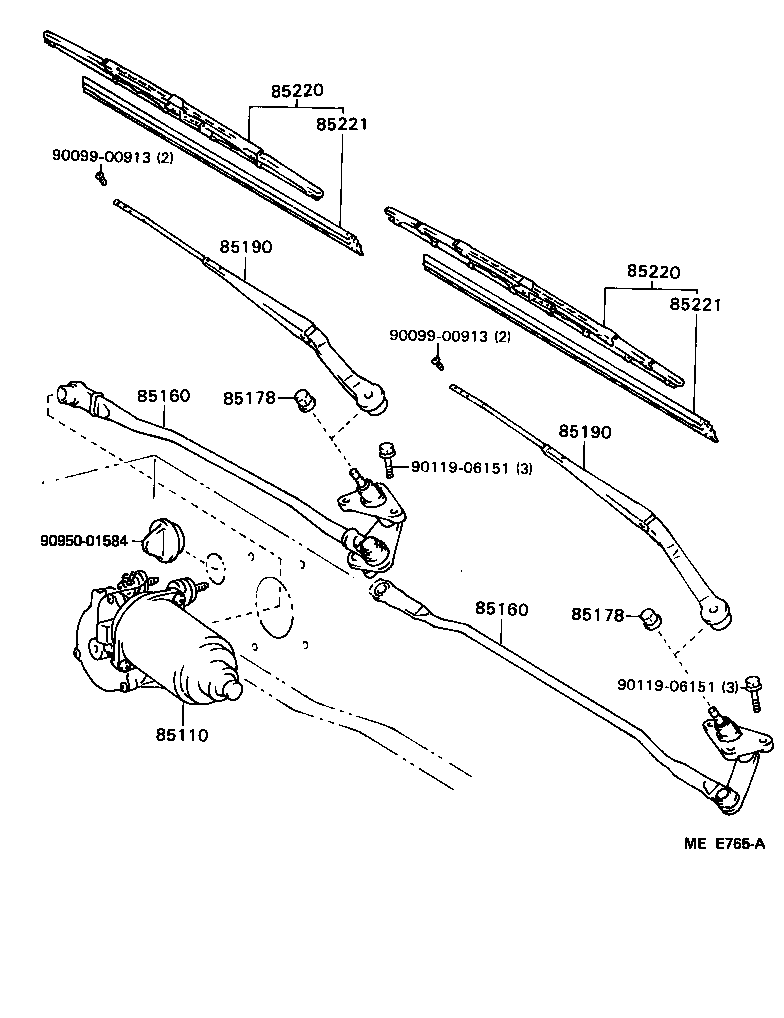 85160-22270 LINK ASSY, WINDSHIELD WIPER product image