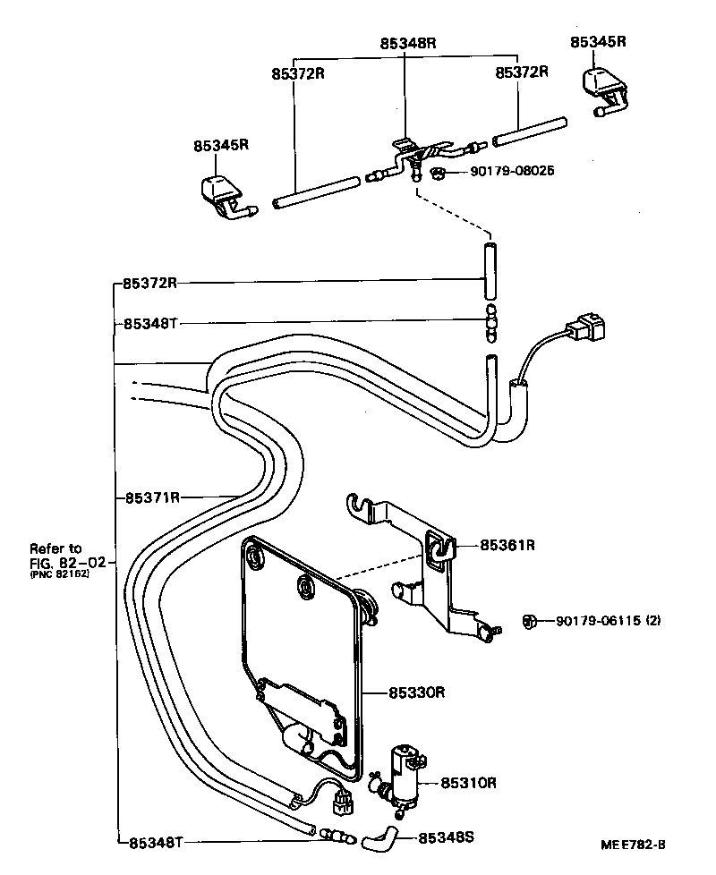 85341-22160 NOZZLE, REAR WASHER product image
