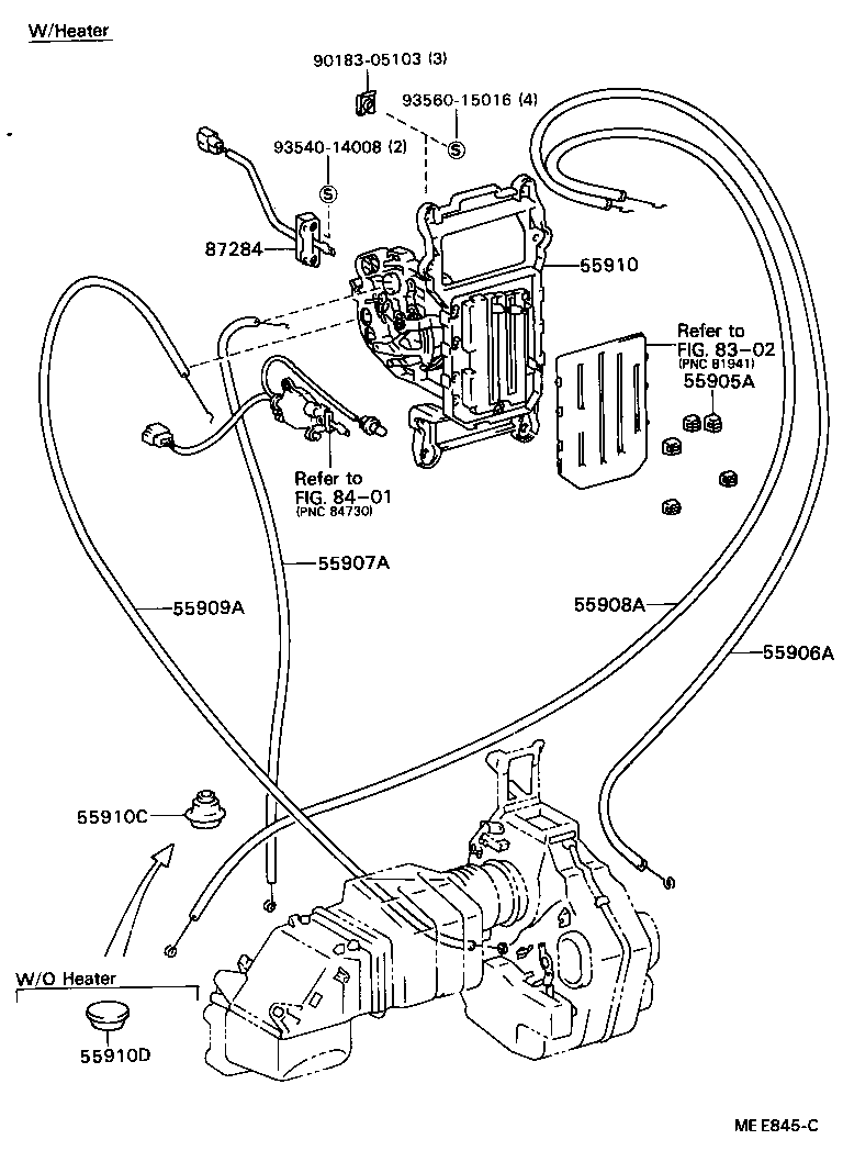 55846-95401 DUCT, AIR, SIDE NO.2 LH product image