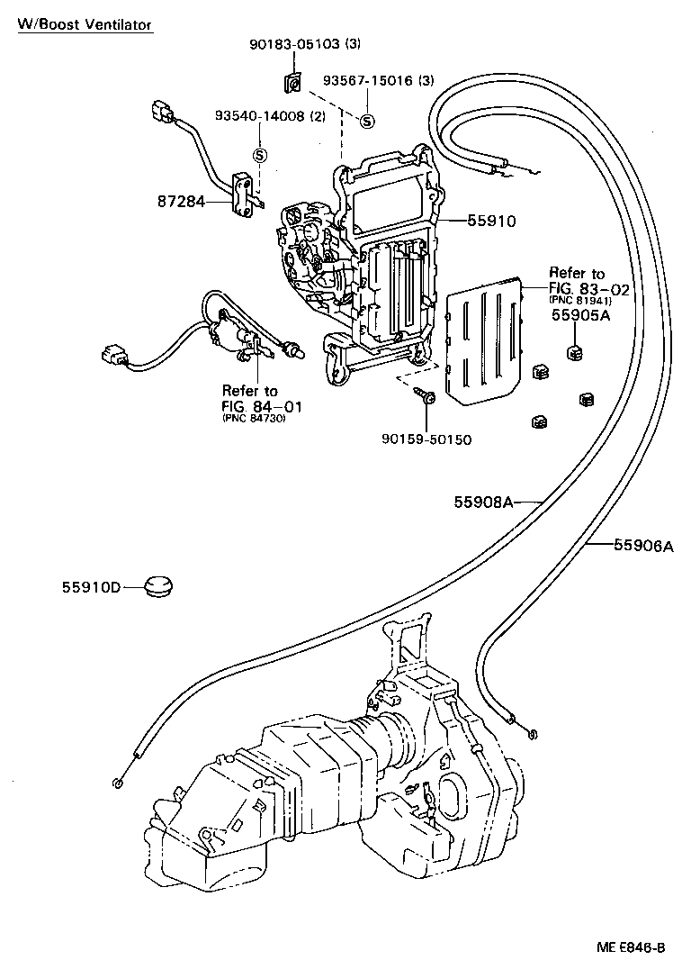 55846-95401 DUCT, AIR, SIDE NO.2 LH product image