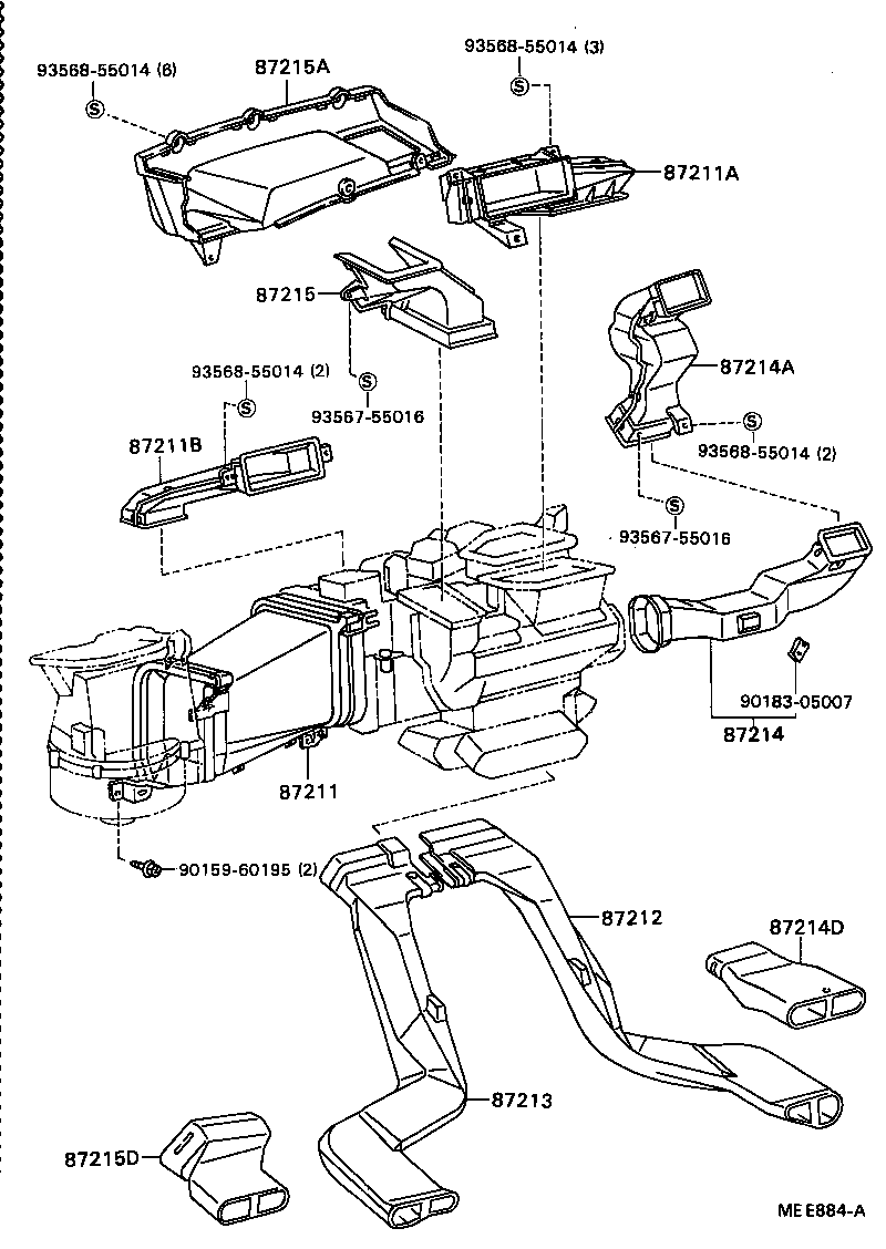 55085-22120 DUCT, AIR, SIDE NO.1 RH product image