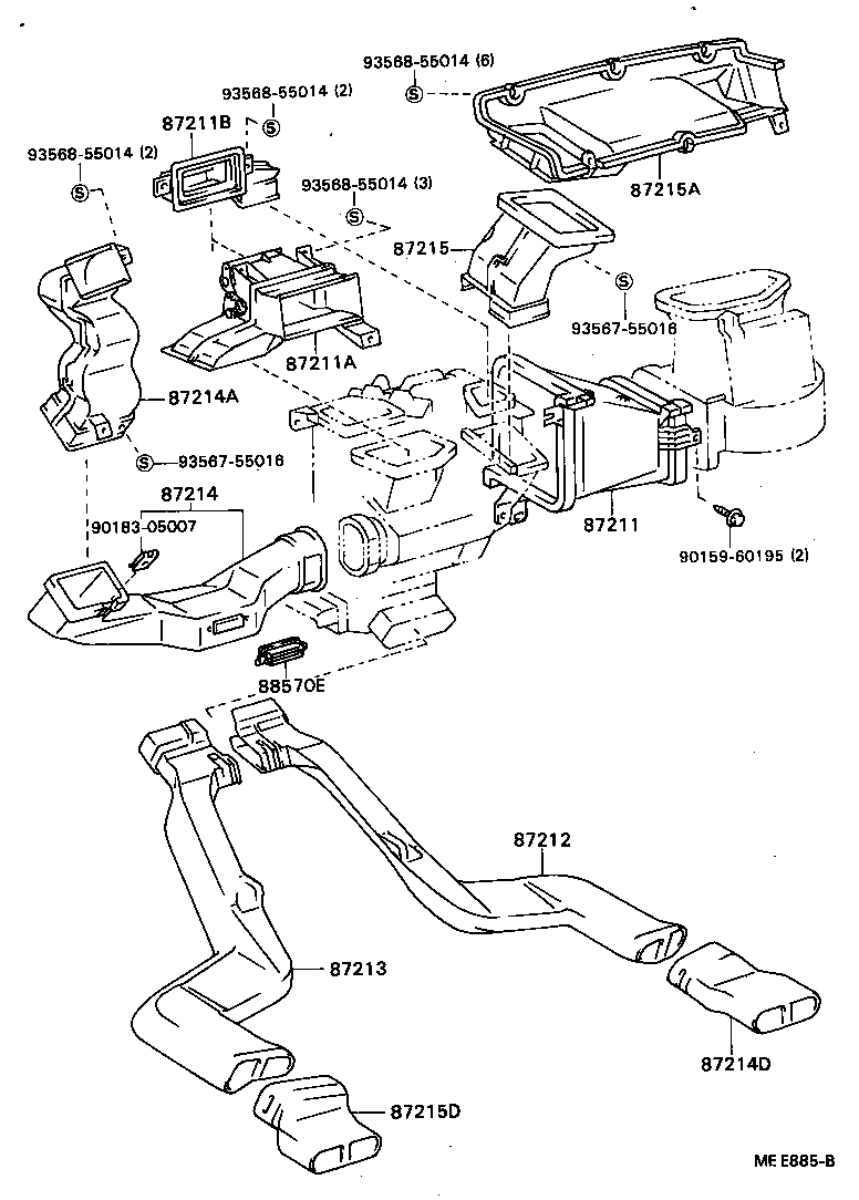 55085-22120 DUCT, AIR, SIDE NO.1 RH product image