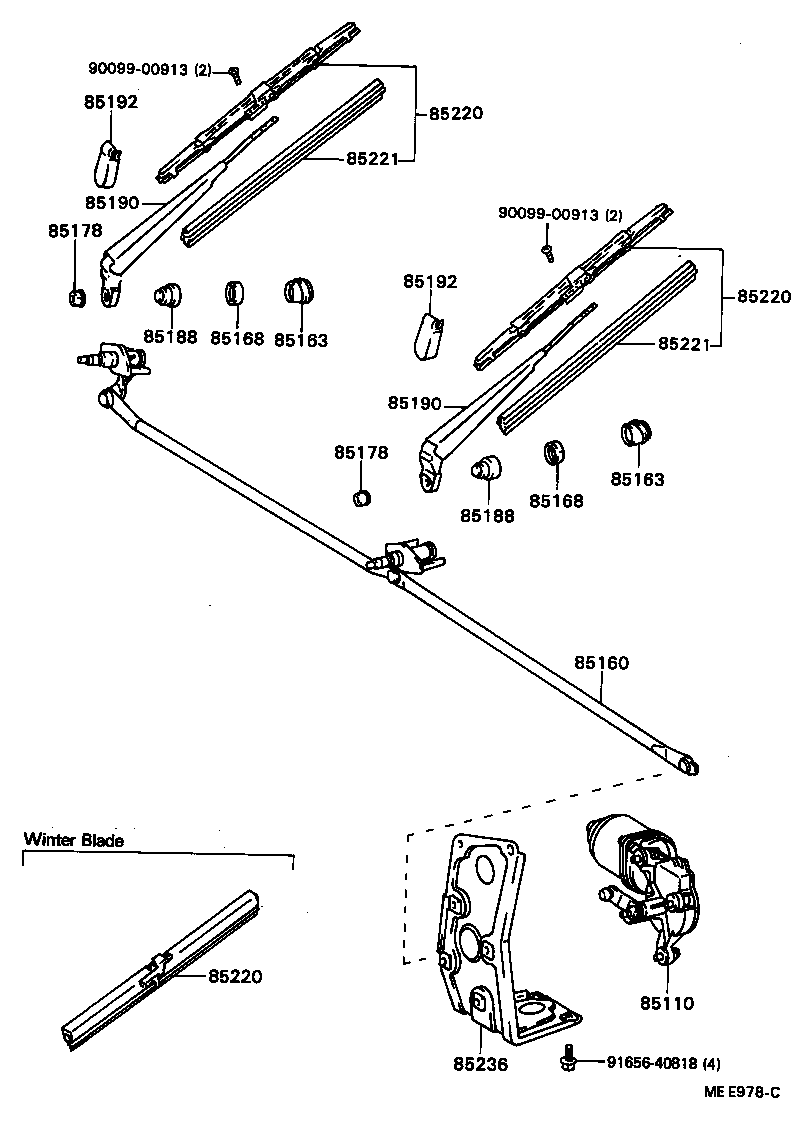 85110-95438 MOTOR ASSY, WINDSHIELD WIPER product image