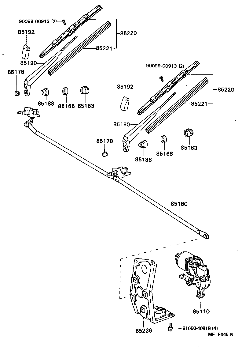 85160-95412 LINK ASSY, WINDSHIELD WIPER product image