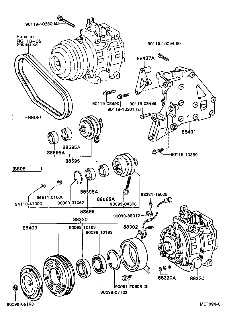 88304-36050 CYLINDER SUB-ASSY, COOLER COMPRESSOR product image
