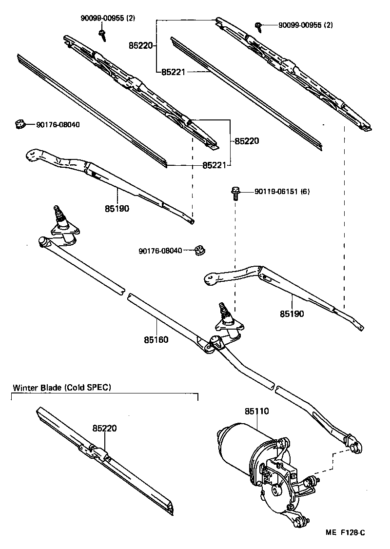 85110-10322 MOTOR ASSY, WINDSHIELD WIPER product image