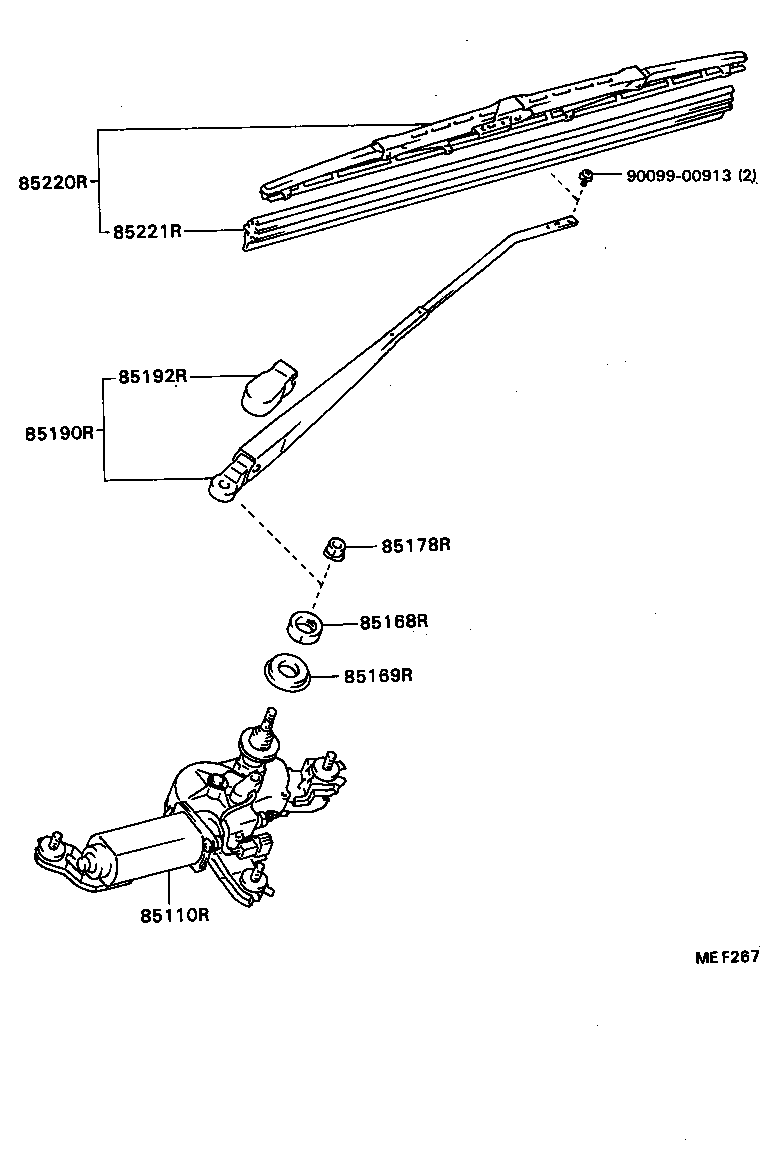 85110-12430 MOTOR ASSY, REAR WIPER product image