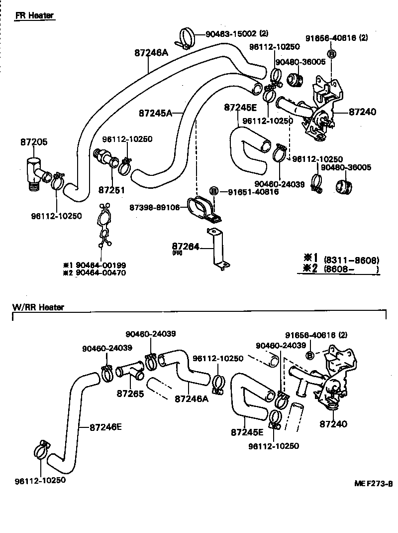 87245-89171 HOSE, REAR HEATER WATER OUTLET, E (TO ENGINE) product image