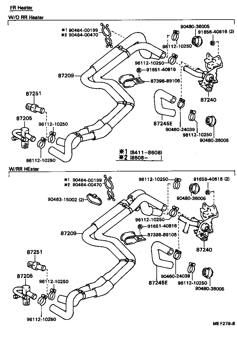 87245-89171 HOSE, REAR HEATER WATER OUTLET, E (TO ENGINE) product image