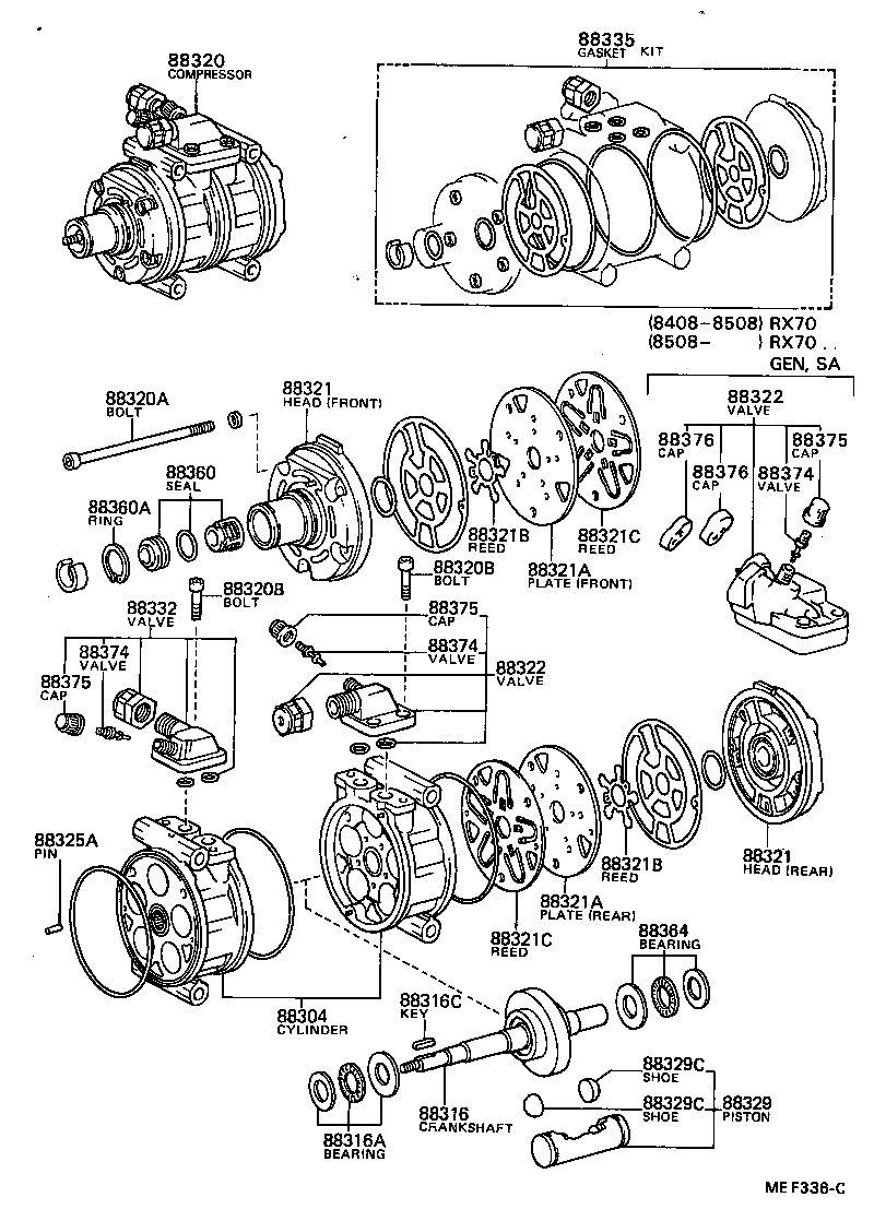 88320-22450 COMPRESSOR ASSY, COOLER product image