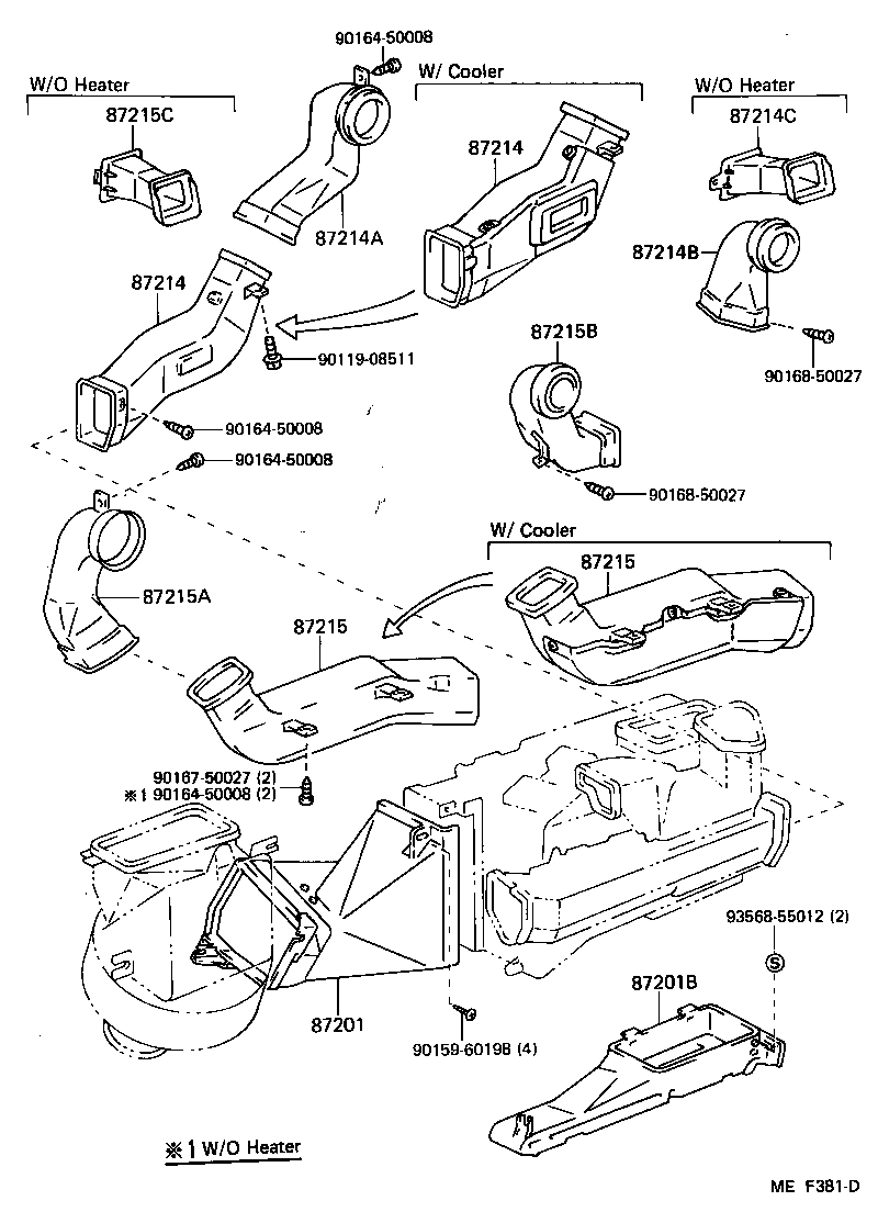 55085-90K02 DUCT, AIR, SIDE NO.1 RH product image