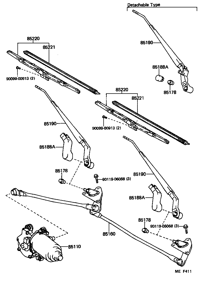 85160-90K02 LINK ASSY, WINDSHIELD WIPER product image