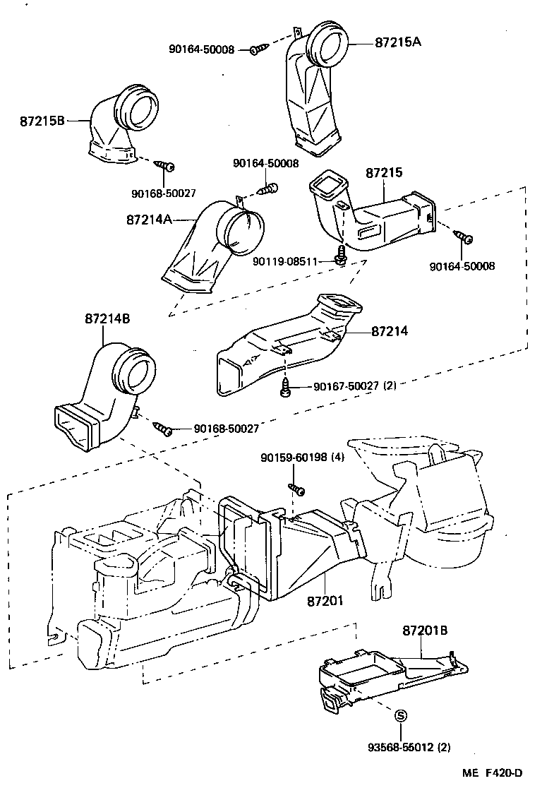 55844-90K08 DUCT, AIR, SIDE NO.1 RH product image