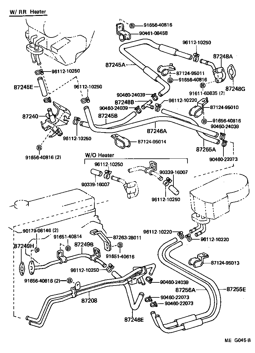 87208-95013 PIPE SUB-ASSY, HEATER WATER product image