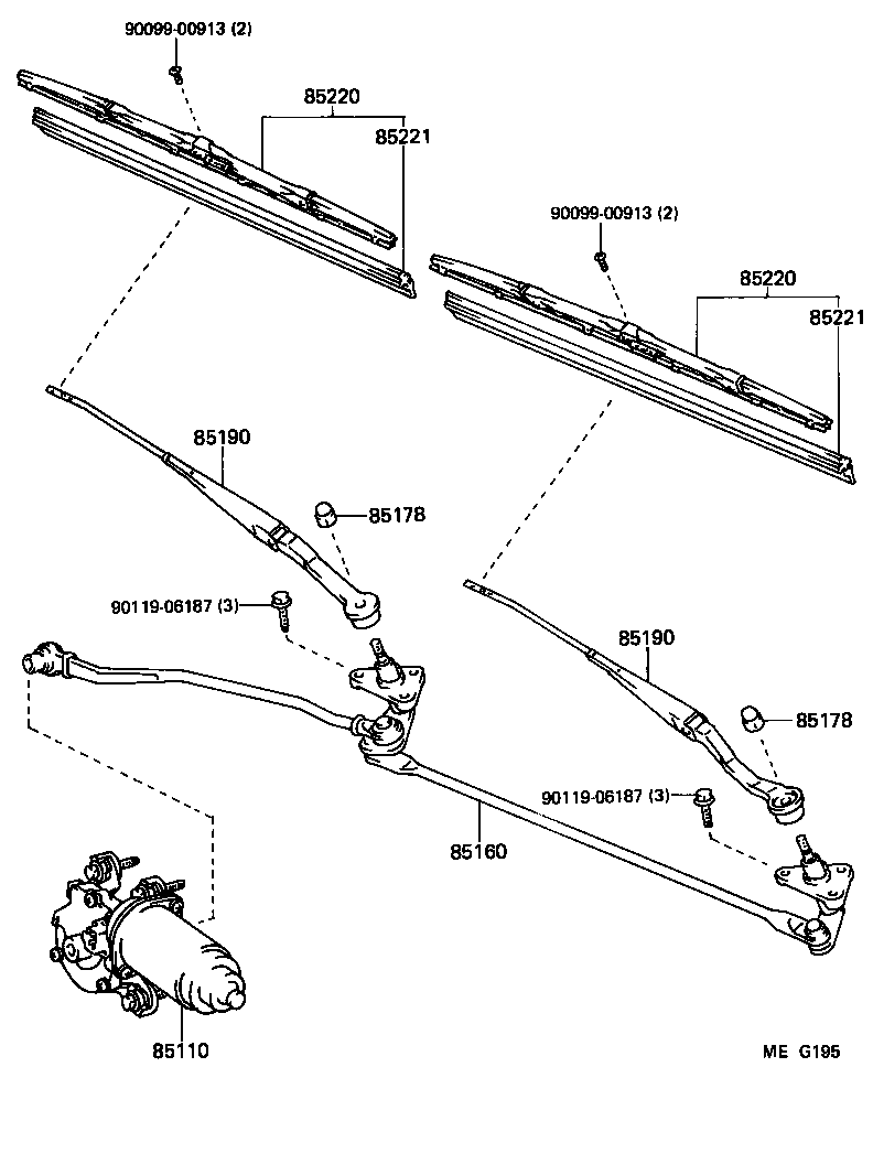 85160-20171 LINK ASSY, WINDSHIELD WIPER product image