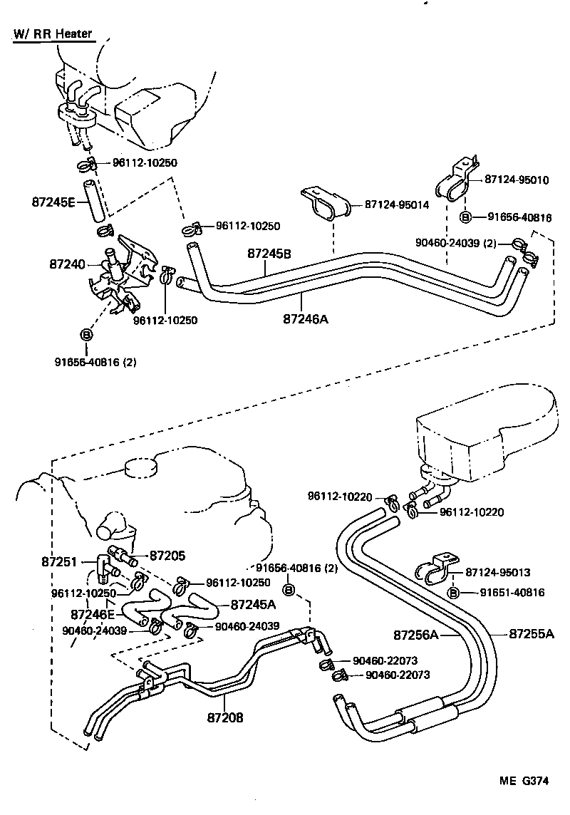 87245-95047 HOSE, REAR HEATER WATER INLET, A(FROM ENGINE) product image