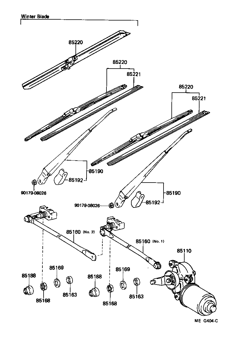 85110-90D01 MOTOR ASSY, WINDSHIELD WIPER product image