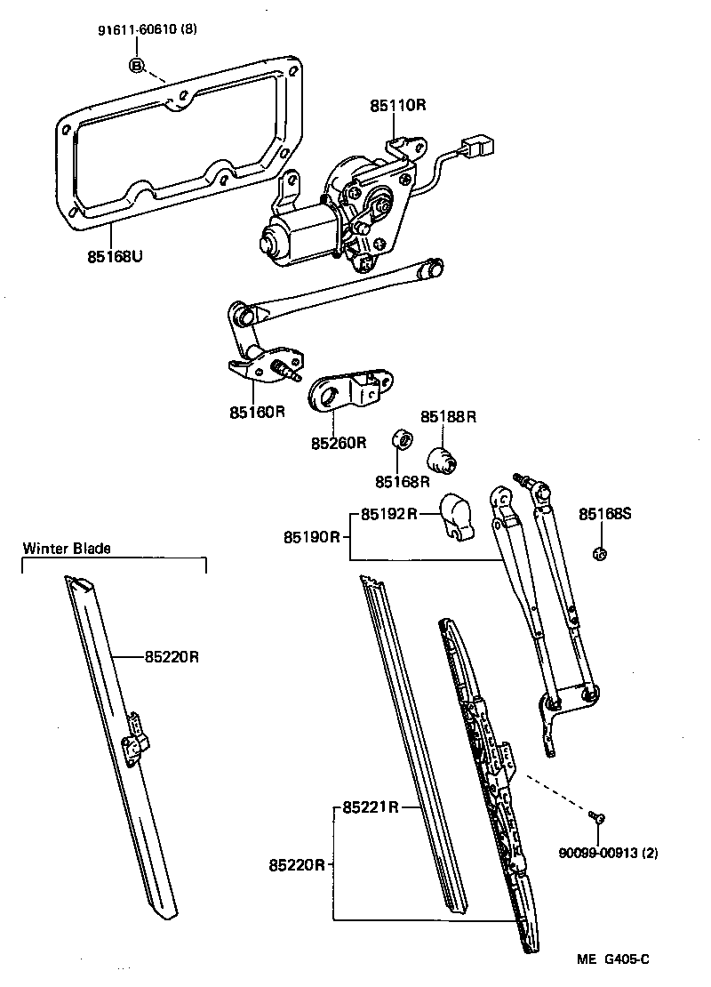 85150-90D00 LINK ASSY, REAR WIPER, NO.2 product image