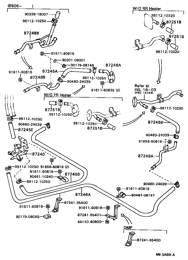 99556-20600 HOSE, REAR HEATER WATER OUTLET, E (TO ENGINE) product image
