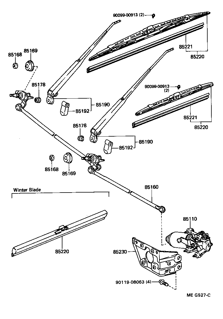 85291-27010 BLADE ASSY, WINDSHIELD WIPER product image