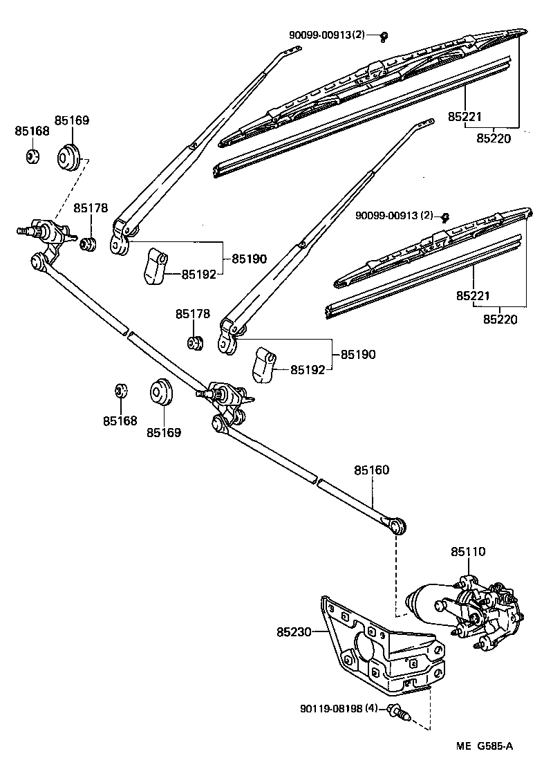 85110-95717 MOTOR ASSY, WINDSHIELD WIPER product image