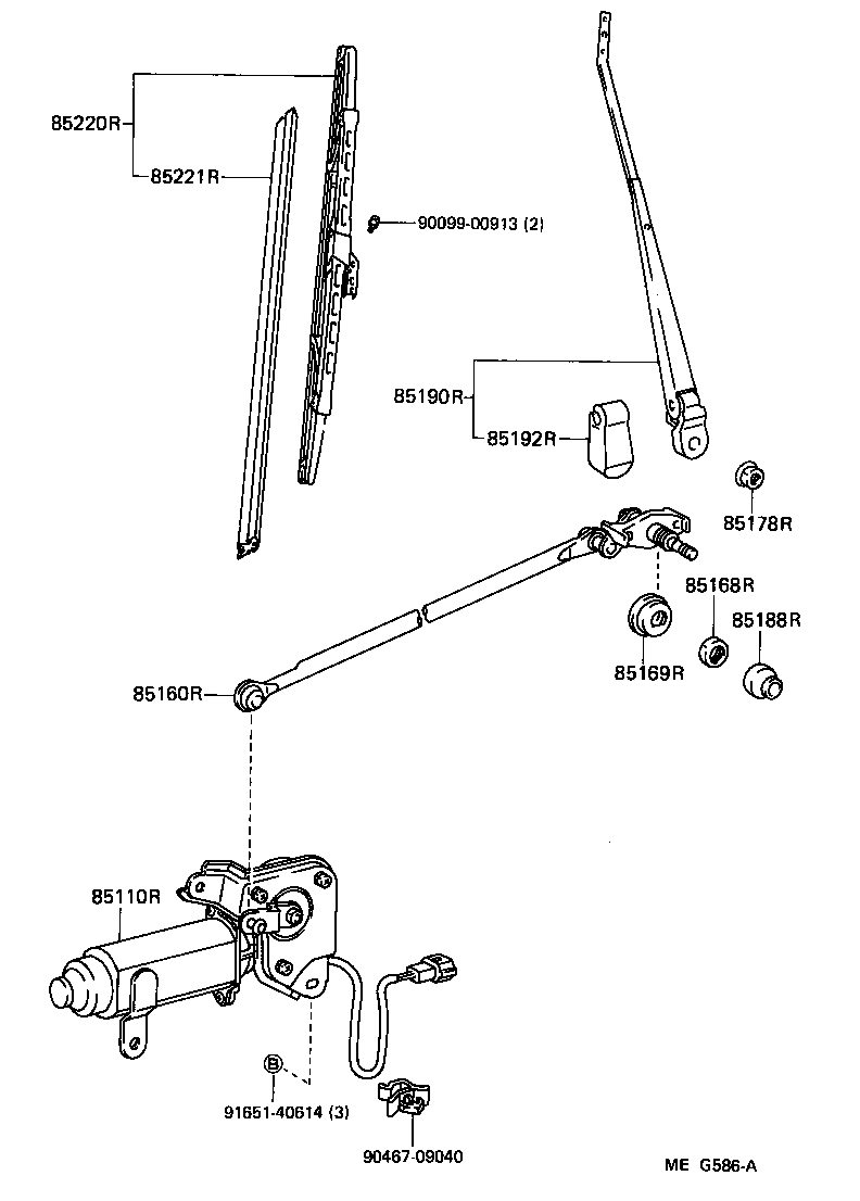 85160-95709 LINK ASSY, REAR WIPER product image