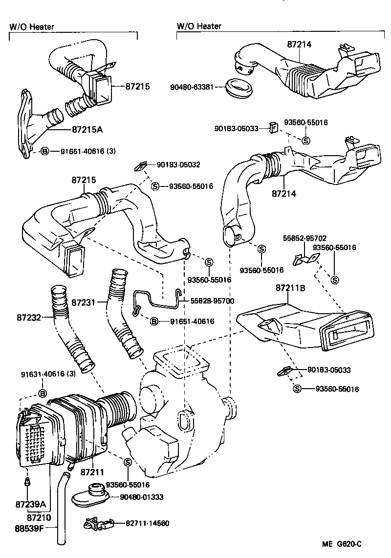 55083-95700 DUCT, AIR, SIDE NO.2 LH product image