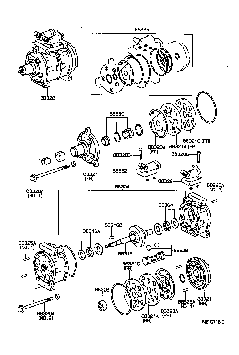 88304-36050 CYLINDER SUB-ASSY, COOLER COMPRESSOR product image