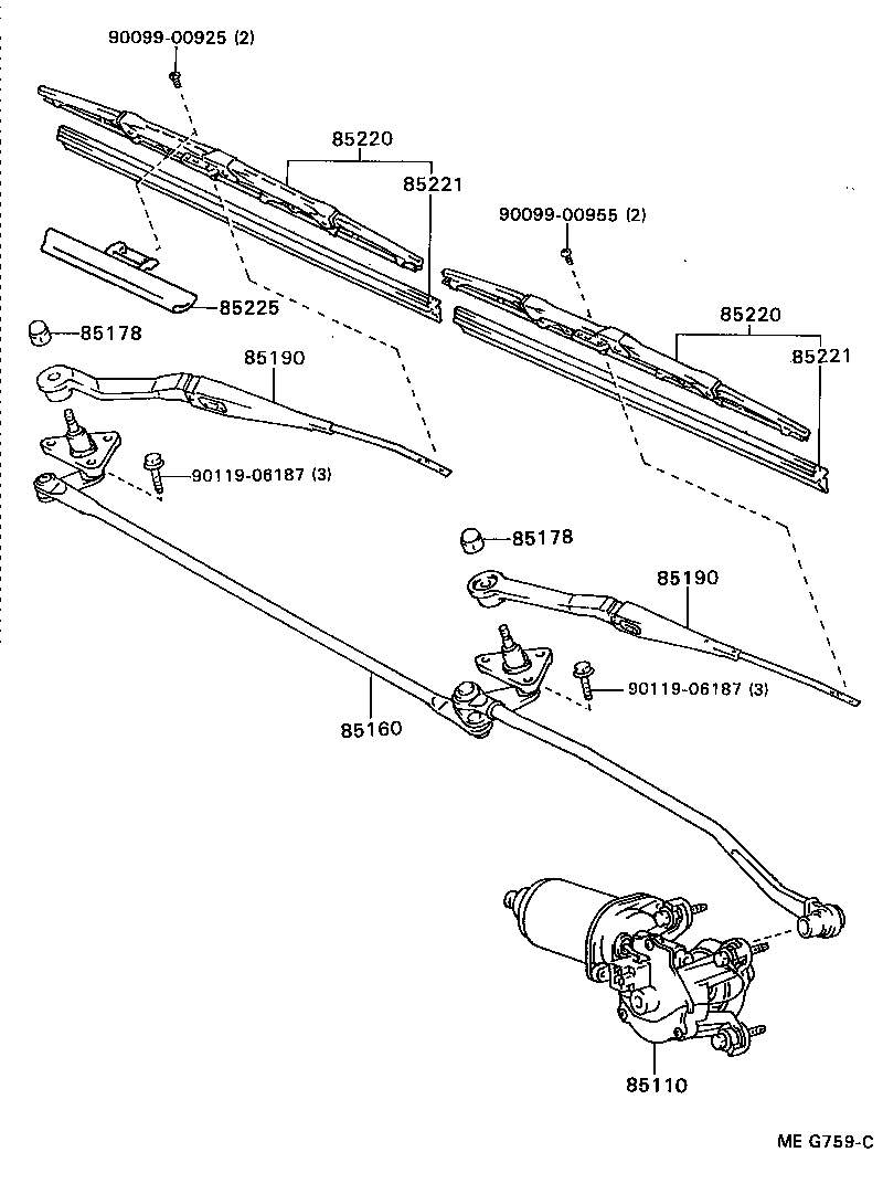 85110-20230 MOTOR ASSY, WINDSHIELD WIPER product image