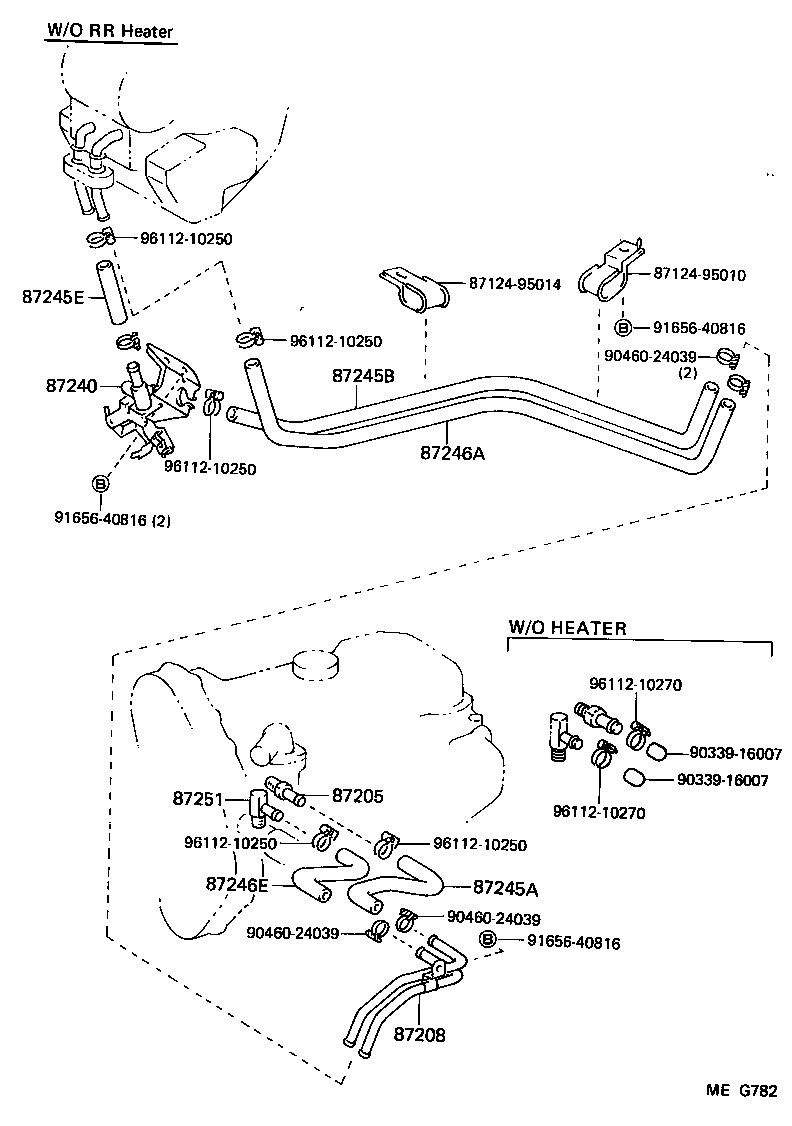 87245-95047 HOSE, REAR HEATER WATER INLET, A(FROM ENGINE) product image