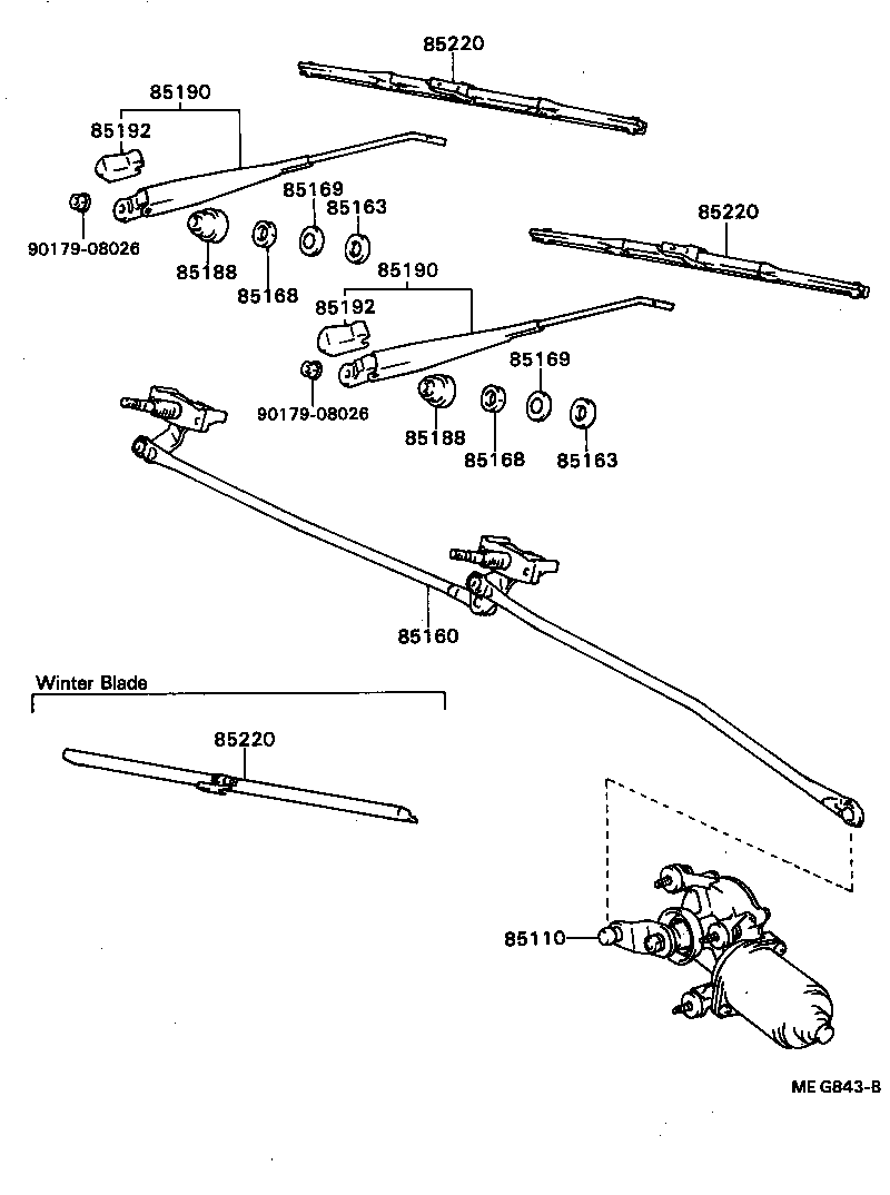 85110-90F01 MOTOR ASSY, WINDSHIELD WIPER product image