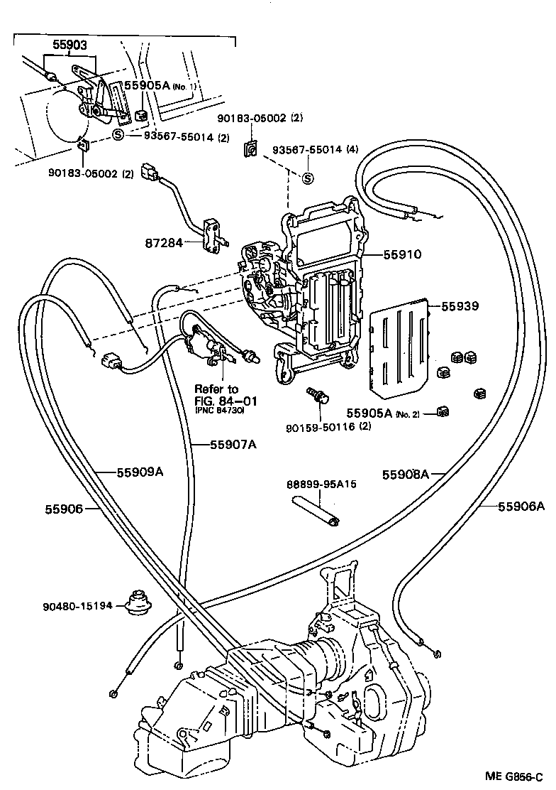 55908-90F00 CABLE SUB-ASSY, AIR INLET DAMPER CONTROL product image