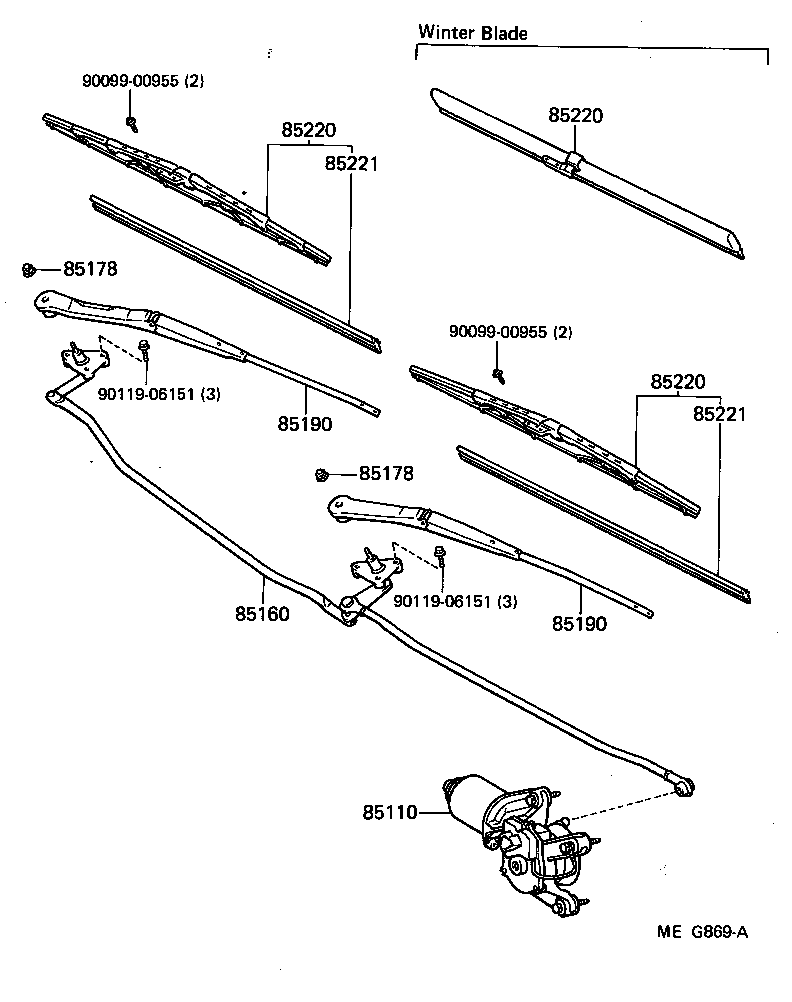 85110-14300 MOTOR ASSY, WINDSHIELD WIPER product image