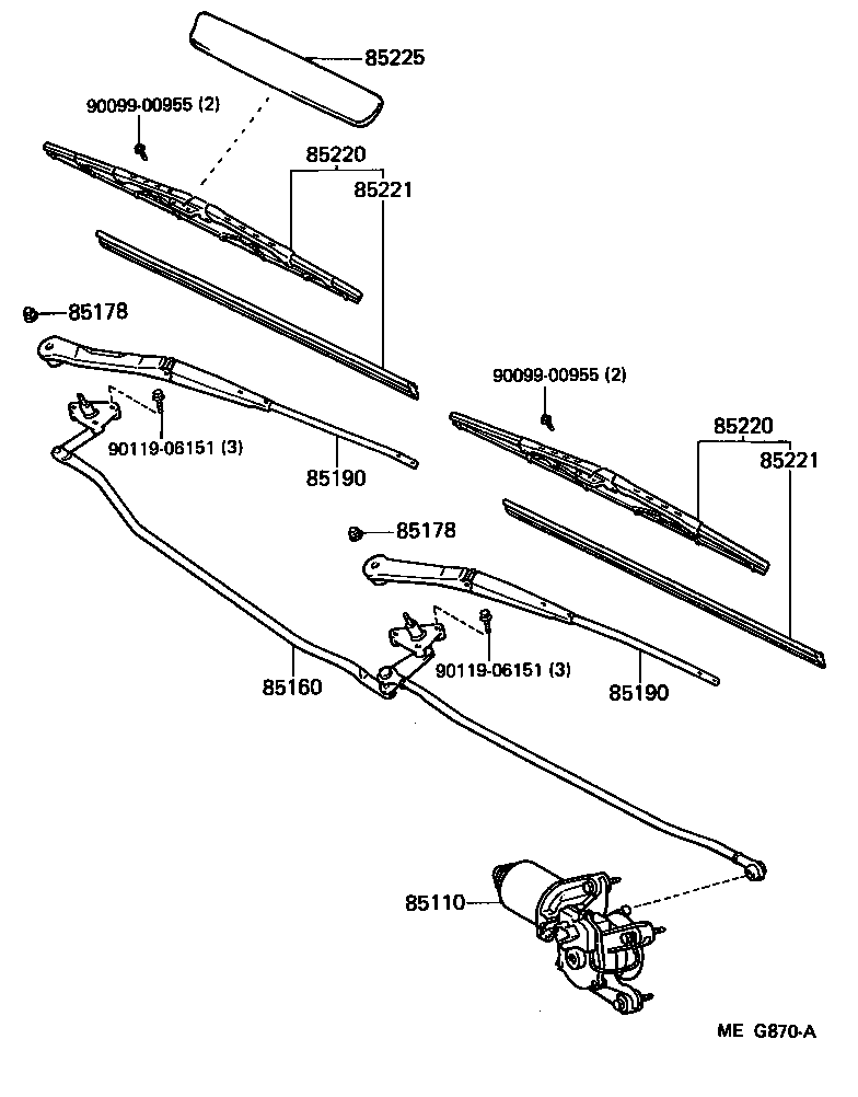 85160-14320 LINK ASSY, WINDSHIELD WIPER product image