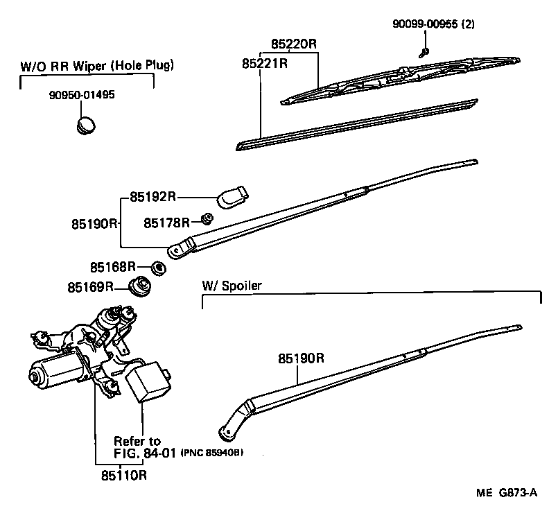 85110-14280 MOTOR ASSY, REAR WIPER product image