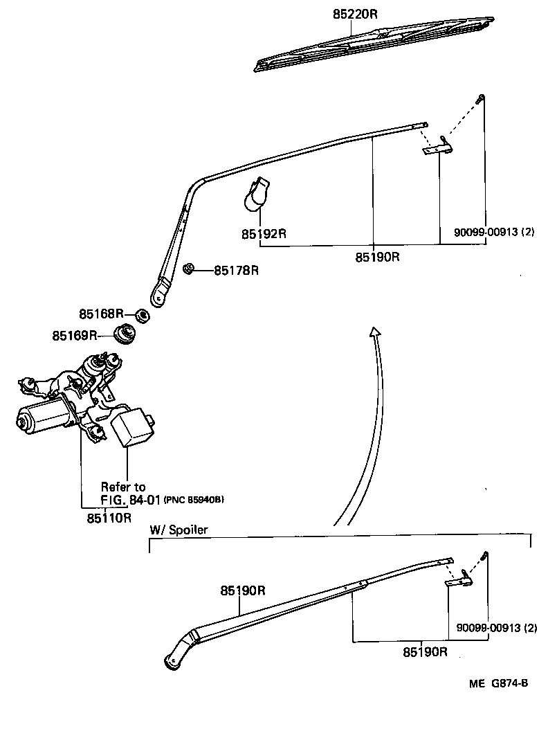 85110-14290 MOTOR ASSY, REAR WIPER product image