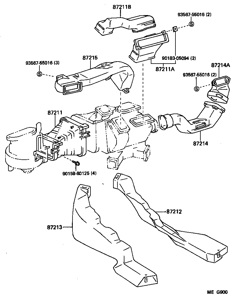 55844-14150 DUCT, AIR, SIDE NO.1 RH product image