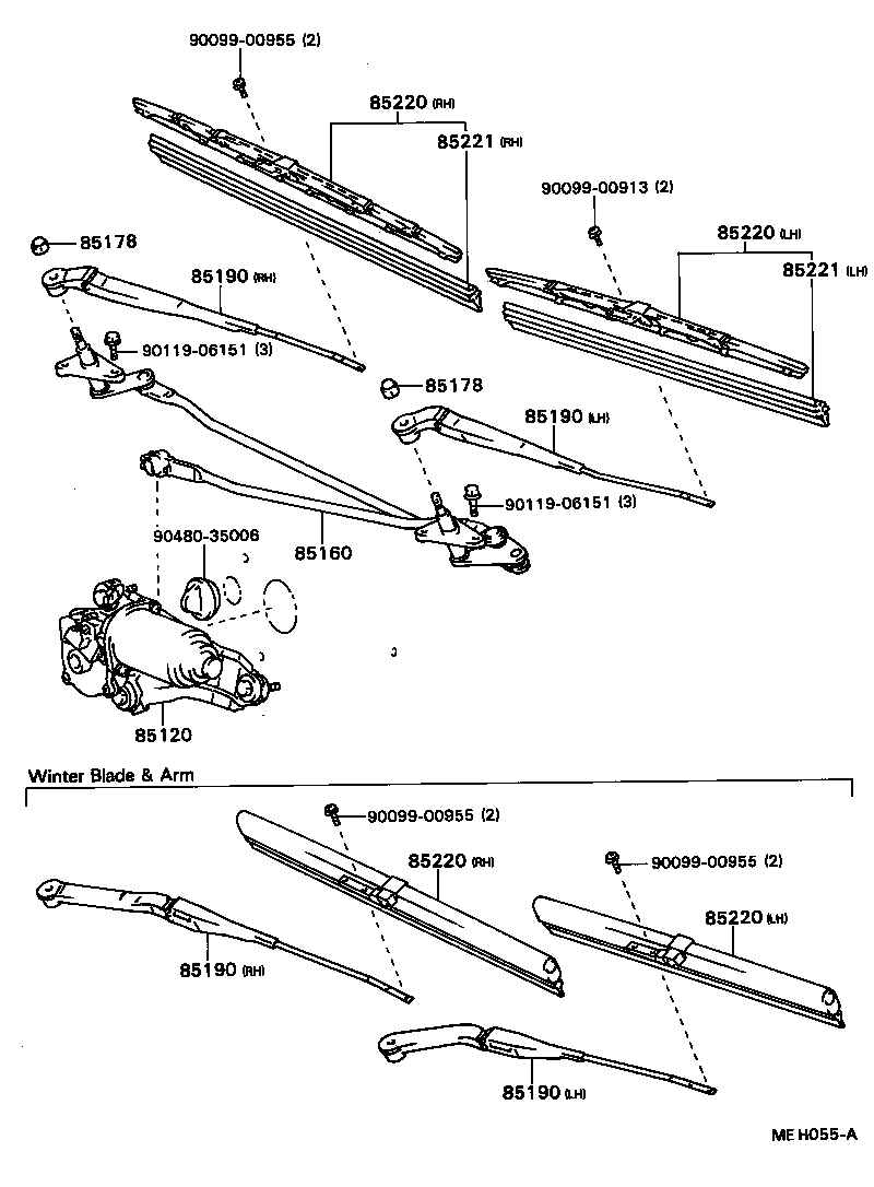 85190-24060 ARM ASSY, WINDSHIELD WIPER product image